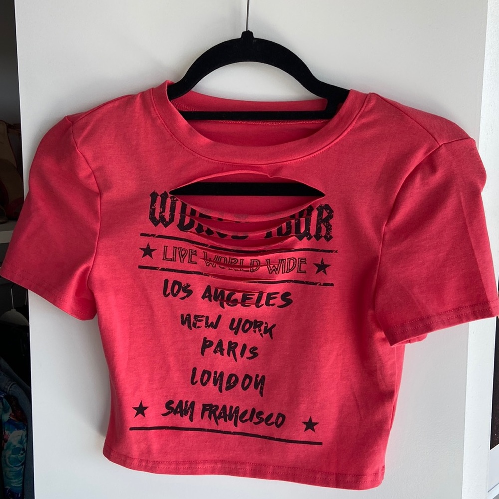 Graphic Coral Crop Top - Y2K